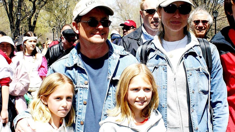 Michael J. Fox mit seiner Familie beim Parkinson-Walk