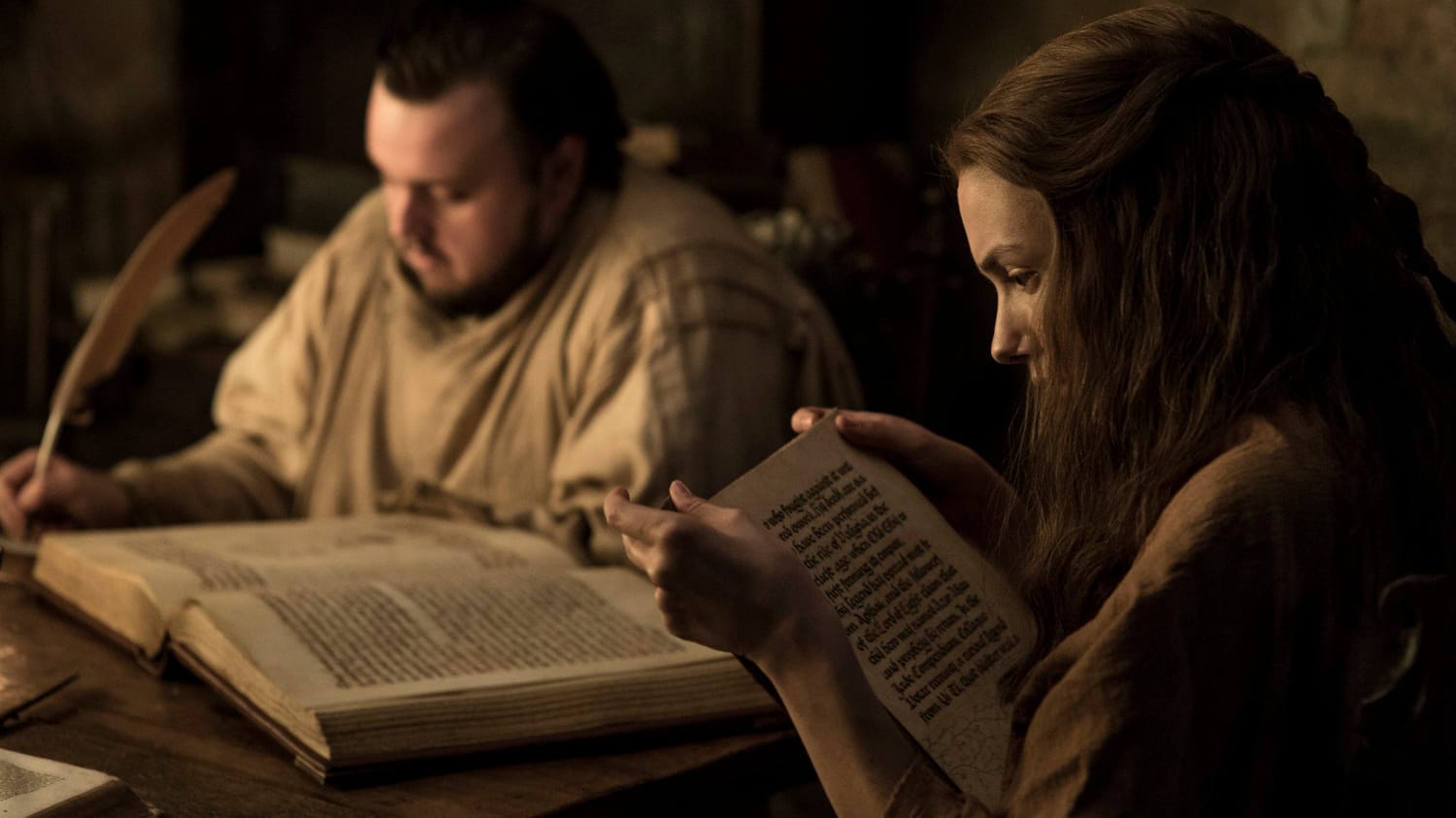 John Bradley als Samwell "Sam" Tarly und Hannah Murray als Goldy - Game of Thrones