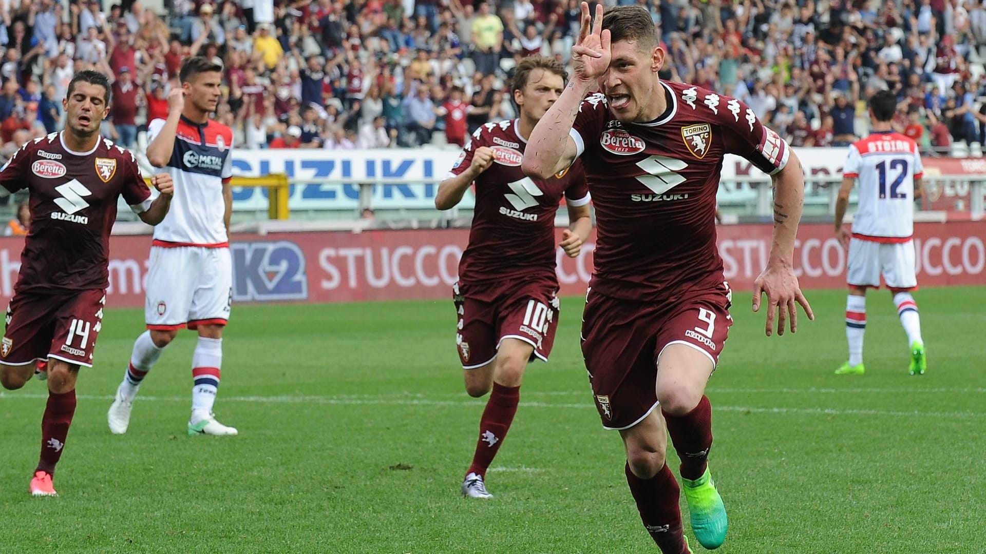 Andrea Belotti beim Torjubel. Für Turin hatte er dazu viel Gelegenheit.