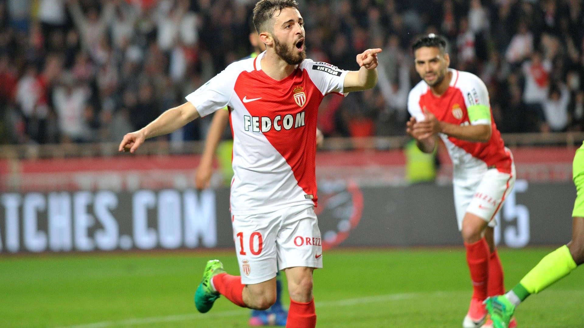 Bernardo Silva beim Torjubel. Bilanz des Portugiesen für Monaco: 147 Spiele, 28 Tore, 19 Vorlagen.