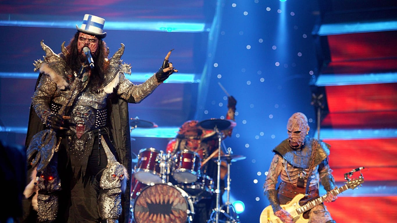 Eurovision Song Contest: Der Gewinner Lordi aus Finnland setzte 2006 auf eine skurrile Bühnenshow – keine Seltenheit beim Grand Prix.