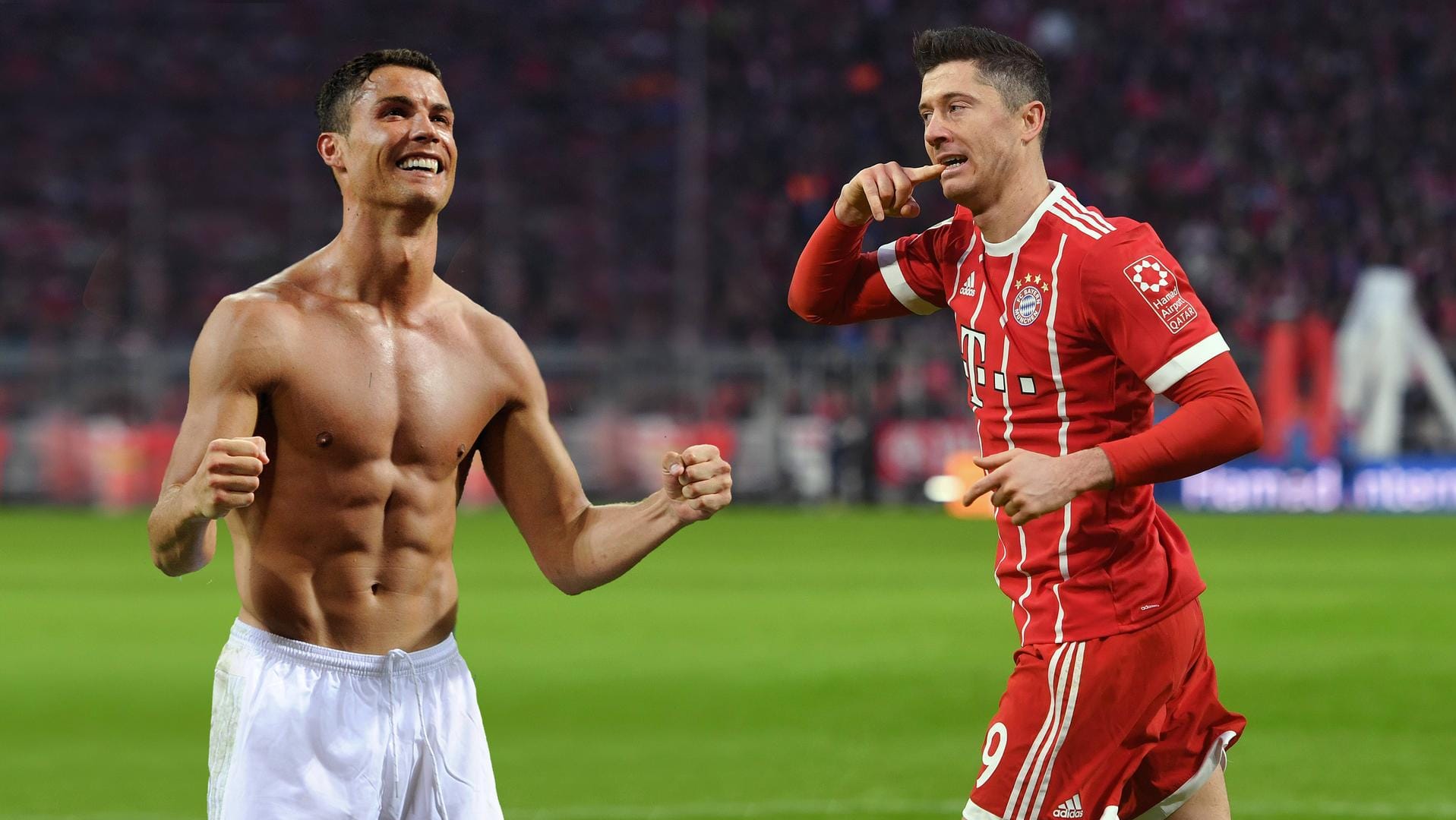 Cristiano Ronaldo (l.) und Robert Lewandowki: In puncto Angriff hat Real im Teamvergleich leicht die Nase vorn.