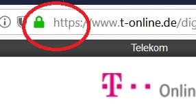 Sichere Webseite: Achten Sie auf das Schloss-Symbol oder "https".