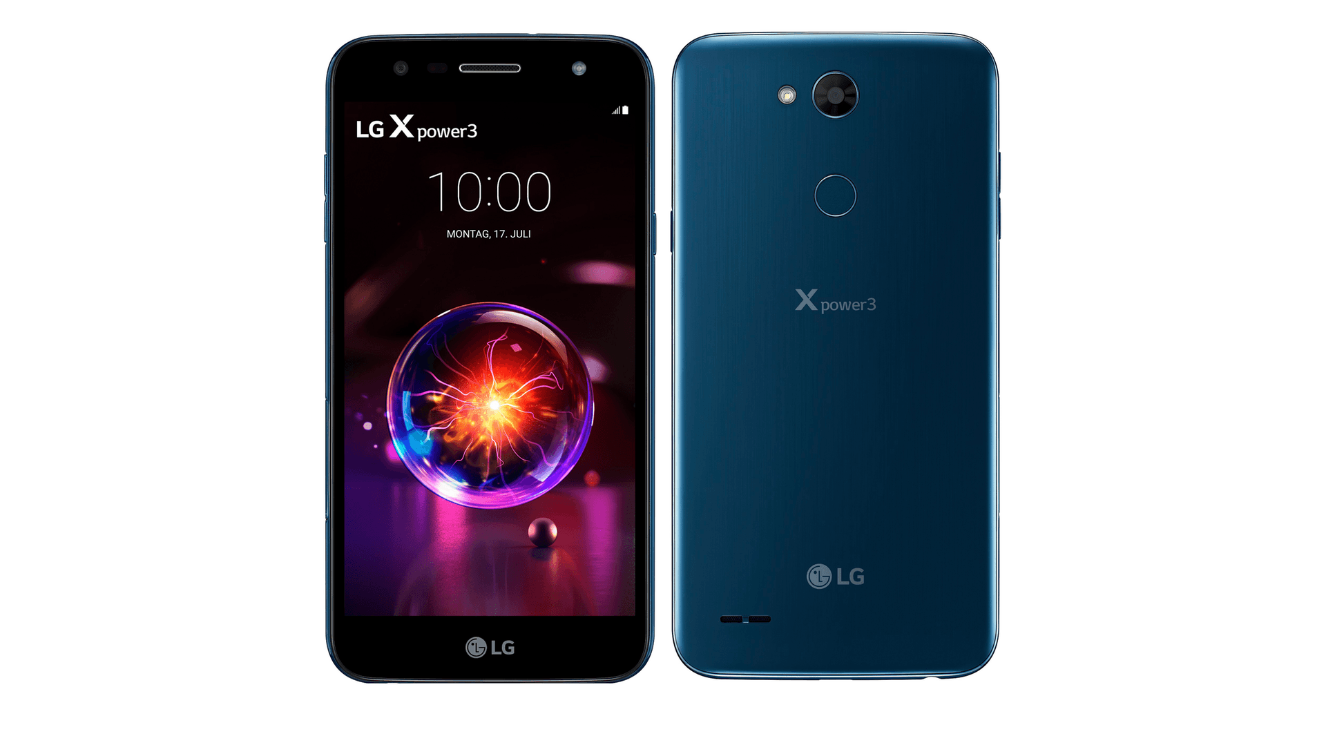 Das LG X power3 von vorne und hinten.