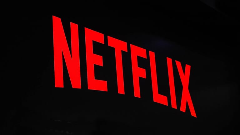 February 28 2019 Barcelona Catalonia Spain Netflix logo exhibited during the Mobile World Con