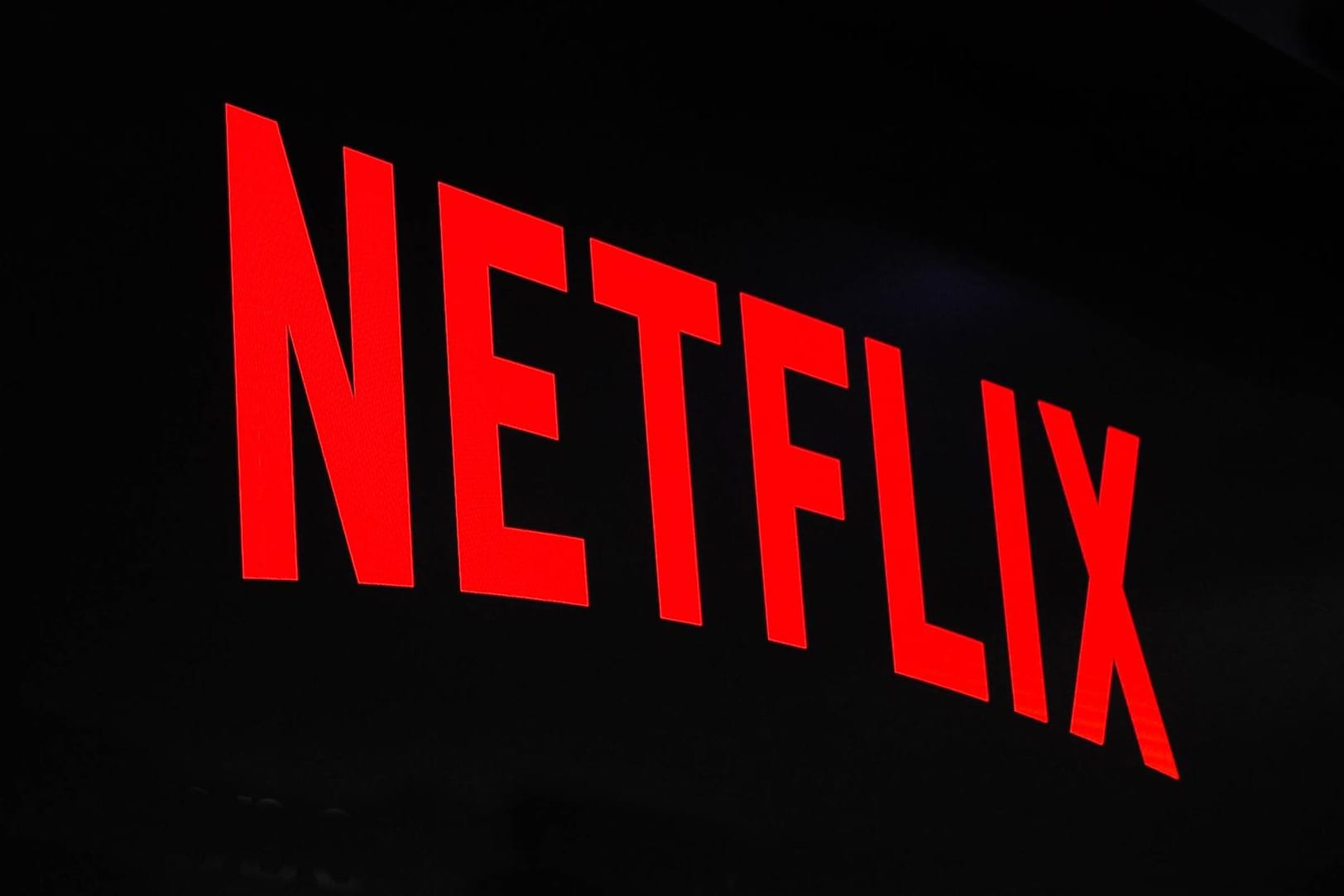 February 28 2019 Barcelona Catalonia Spain Netflix logo exhibited during the Mobile World Con