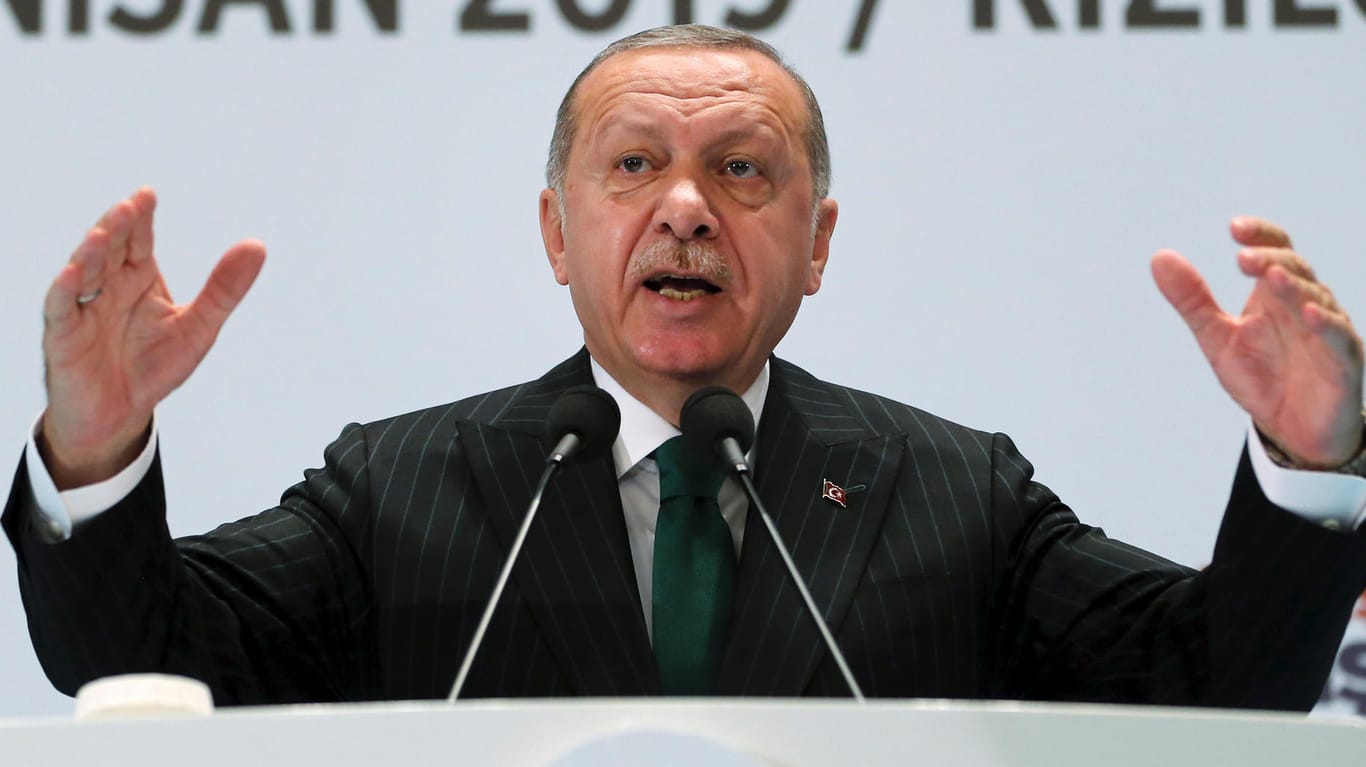 Präsident Erdoğan bei einer Rede (Archivbild)
