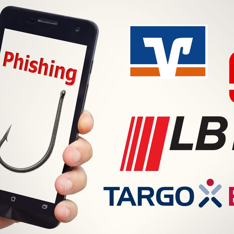 Ein Smartphone mit der Aufschrift "Phishing": Kriminelle haben derzeit Banken-Kunden im Visier.