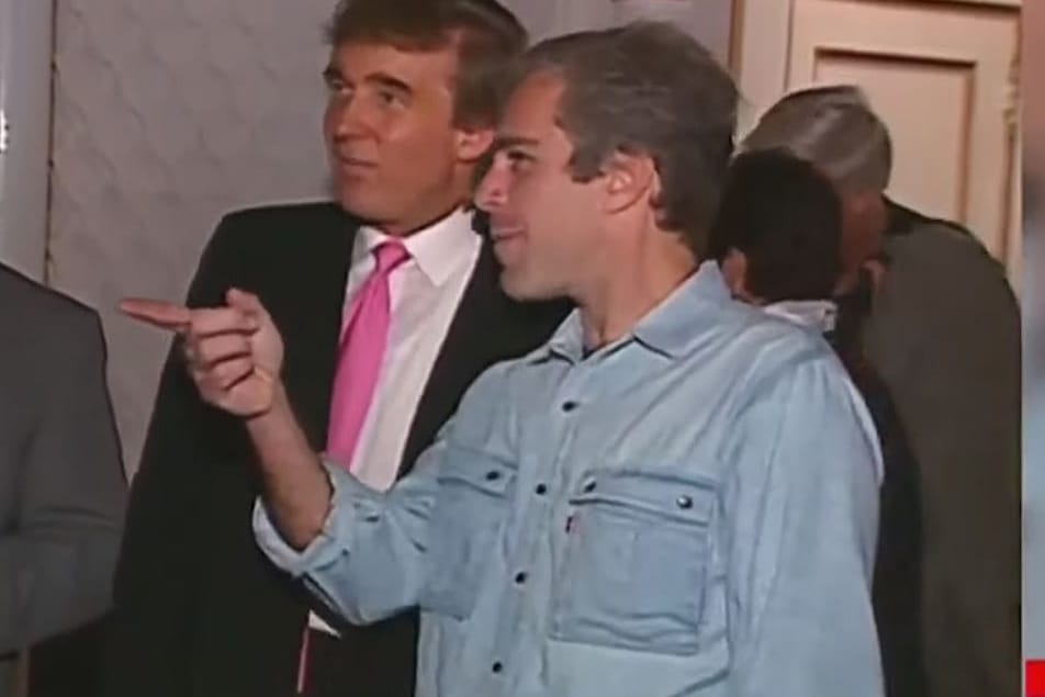 Donald Trump und Jeffrey Epstein 1992 auf einer Party im Golfklub Mar-a-Lago: Der Investmentbanker Epstein soll jahrelang minderjähriger Mädchen missbraucht haben.