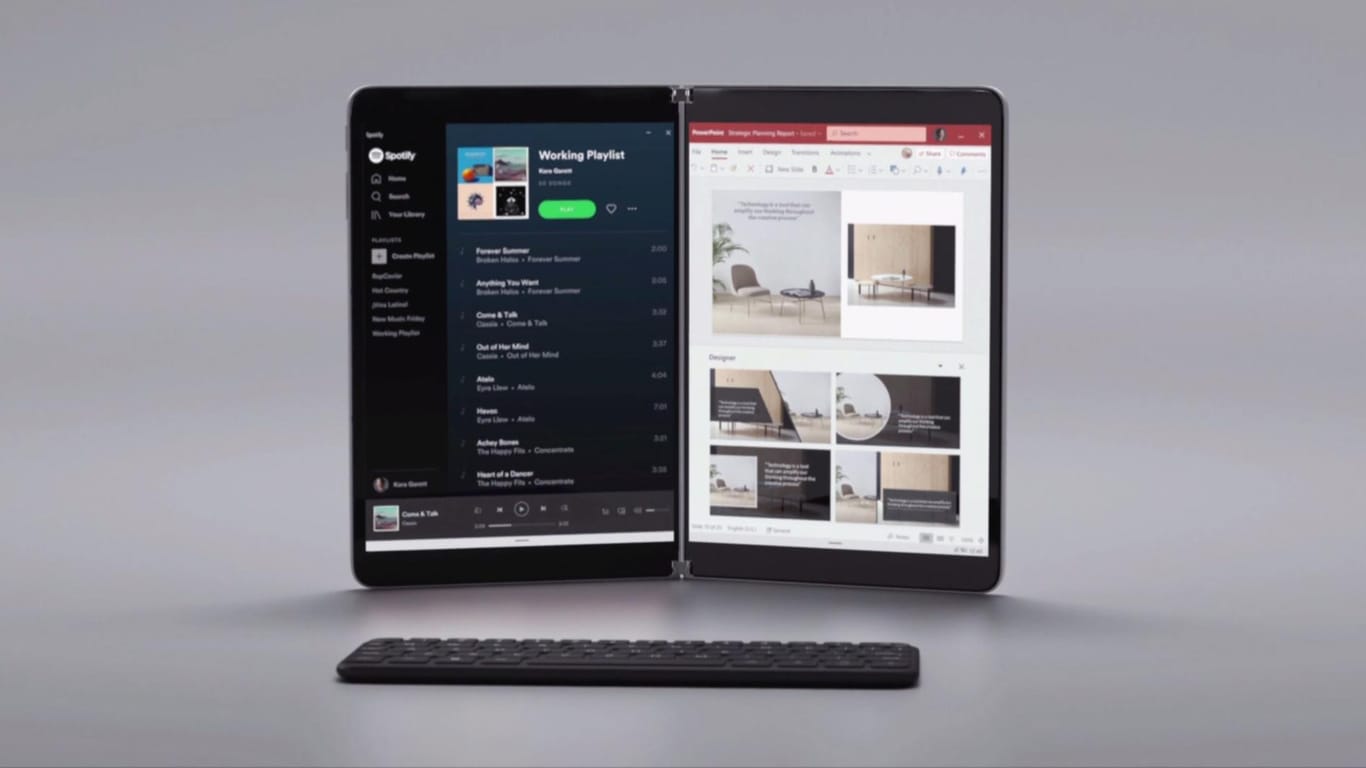 Surface Neo mit zwei Bildschirmen.