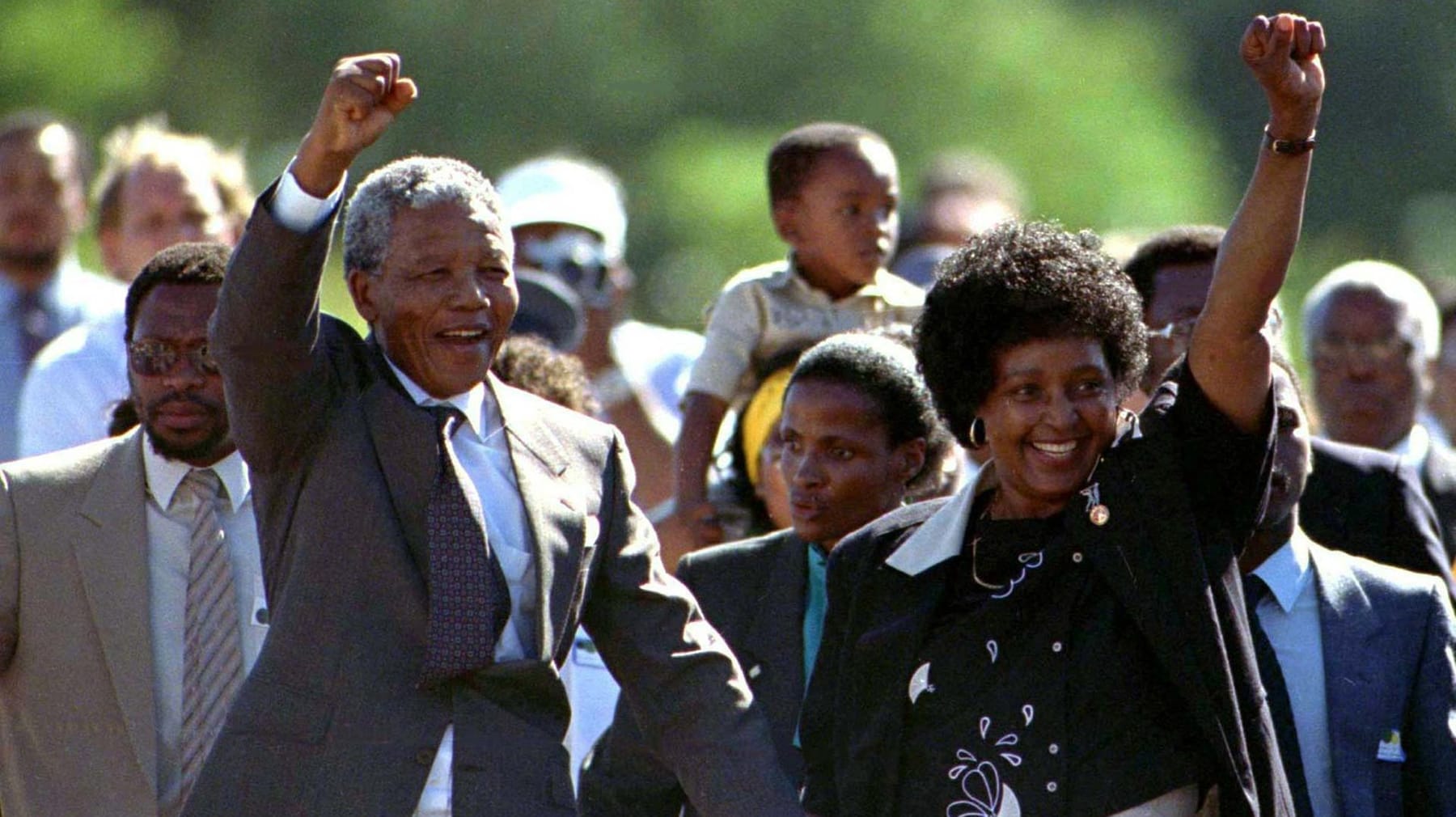 Nelson Mandela Er Kam Am 11 Februar 1990 Aus Dem Gefaengnis Frei 