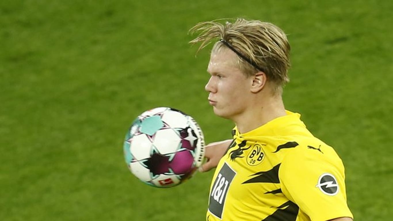 Sein Einsatz beim BVB-Gastspiel bei Hertha BSC ist offen: Torjäger Erling Haaland.