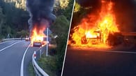 Elektro-BMW geht bei Fahrt plötzlich in Flammen auf