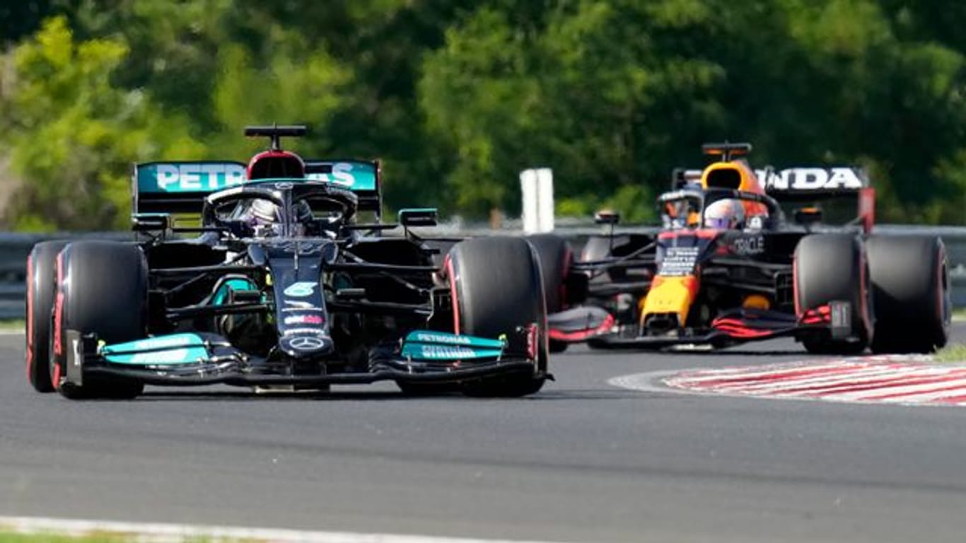 Lewis Hamilton (l) und Max Verstappen sind in der Formel 1 Dauerrivalen.