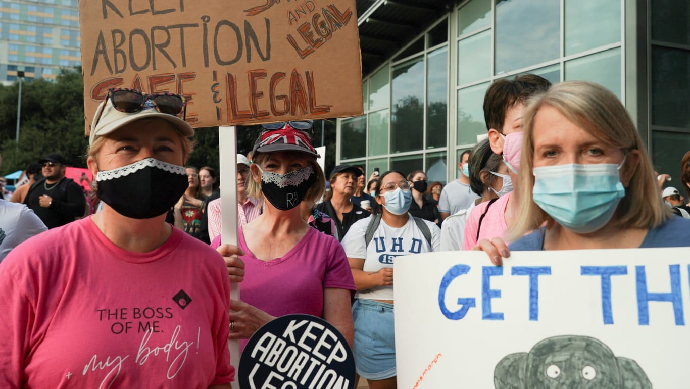 Protest gegen das neue texanische Abtreibungsgesetz in Houston: Das Gesetz wird bald vor dem Obersten Gerichtshof der USA verhandelt.