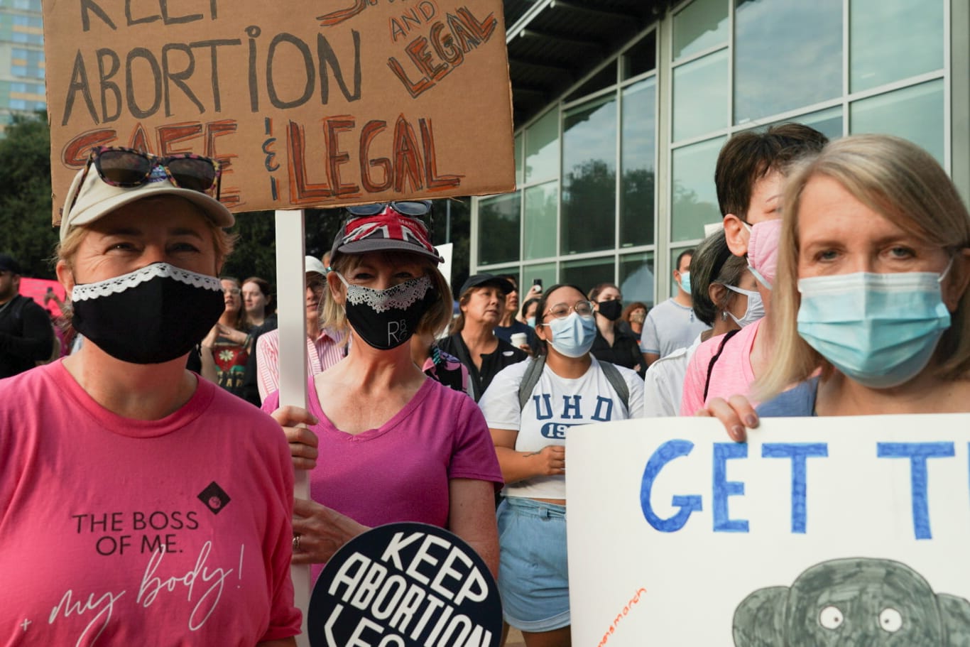 Protest gegen das neue texanische Abtreibungsgesetz in Houston: Das Gesetz wird bald vor dem Obersten Gerichtshof der USA verhandelt.