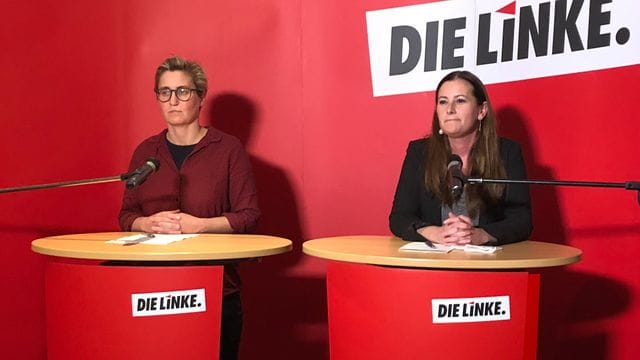 Die Co-Vorsitzenden der Linken Janine Wissler (r) und Susanne Hennig-Wellsow haben mit dem Parteivorstand über die Wahlschlappe gesprochen. Die Co-Vorsitzenden der Linken Janine Wissler (r) und Susanne Hennig-Wellsow haben mit dem Parteivorstand über die Wahlschlappe gesprochen.