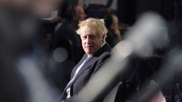 Boris Johnson, Premierminister von Großbritannien, spricht während eines Interviews auf dem Parteitag der Konservativen. Boris Johnson, Premierminister von Großbritannien, spricht während eines Interviews auf dem Parteitag der Konservativen.