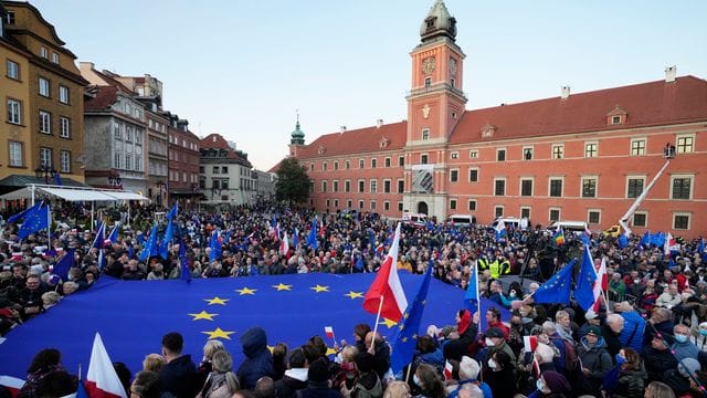 Eine Pro-EU-Demonstration in Warschau.
