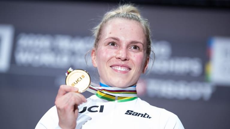 Emma Hinze hat mit dem deutschen Team viel zu verteidigen: Vier WM-Titel und insgesamt acht Medaillen hatte es 2020 in Berlin gegeben.