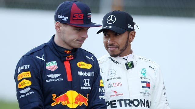 Konkurrenten um den WM-Titel: Max Verstappen (l) und Lewis Hamilton.