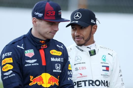 Konkurrenten um den WM-Titel: Max Verstappen (l) und Lewis Hamilton.