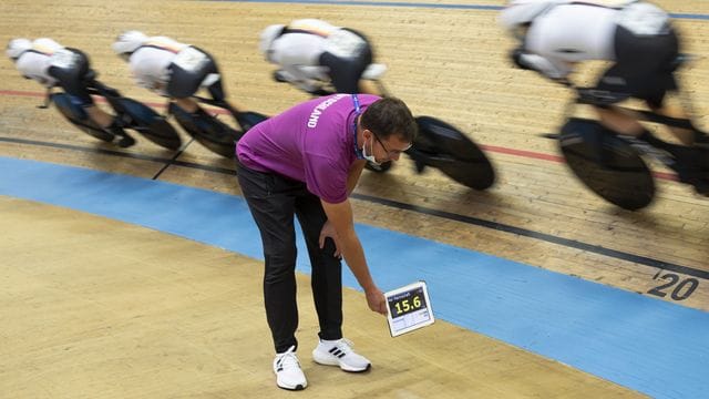 Der deutsche Bahnrad-Vierer belegte in der Qualifikation Platz eins.