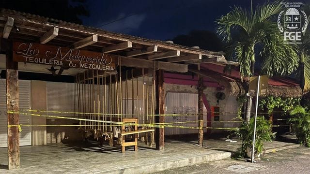 Der Tatort: die Bar "La Malquerida", mit Flatterband abgeriegelt.