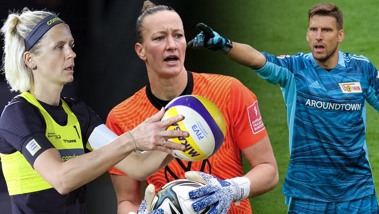 Leistungssportler unter sich: Beachvolleyballerin Laura Ludwig und Torhüterin Almuth Schult (Mitte) sind beide Mütter – Keeper Andreas Luthe (r.) ist für mehr Frauen in Spitzenpositionen.