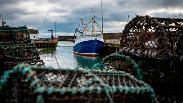 Blick in einen britischen Hafen. Blick in einen britischen Hafen.