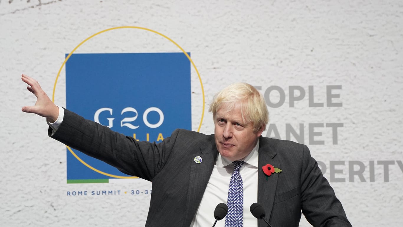 Boris Johnson beim G20-Gipfel in Italien: Nächster Stop ist Glasgow.