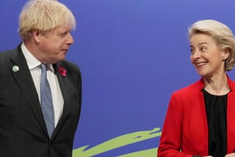 Boris Johnson und Ursula von der Leyen beim UN-Klimagipfel COP26 in Glasgow: "Das ist atemberaubende Heuchelei".