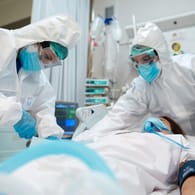 Einsatz auf der Intensivstation (Symbolbild): Früher als erwartet füllen sich derzeit die Krankenhausbetten mit Corona-Patienten.