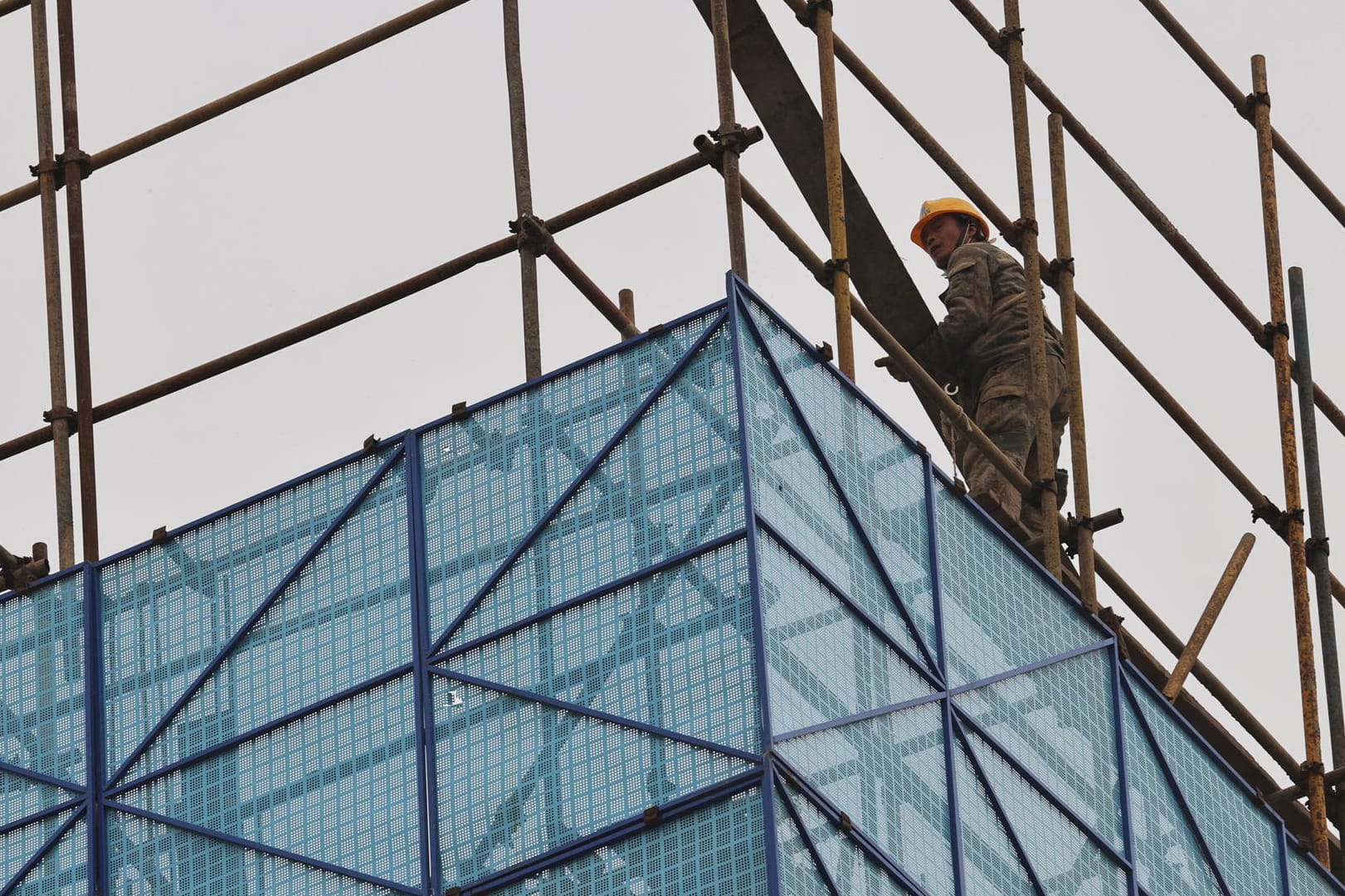 Eine Baustelle im chinesischen Peking (Symbolbild): Der Immobilienkonzern Kaisa hat große Zahlungsprobleme.