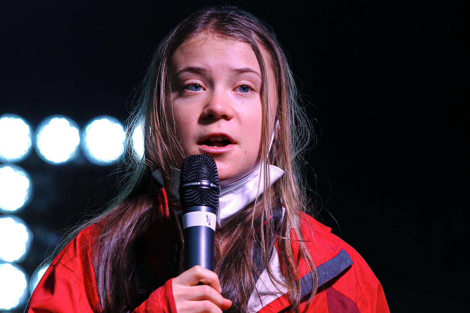 Greta Thunberg bei dem Protest in Glasgow: Die Klimaaktivistin kritisierte die Tatenlosigkeit im Kampf gegen die Klimakrise.