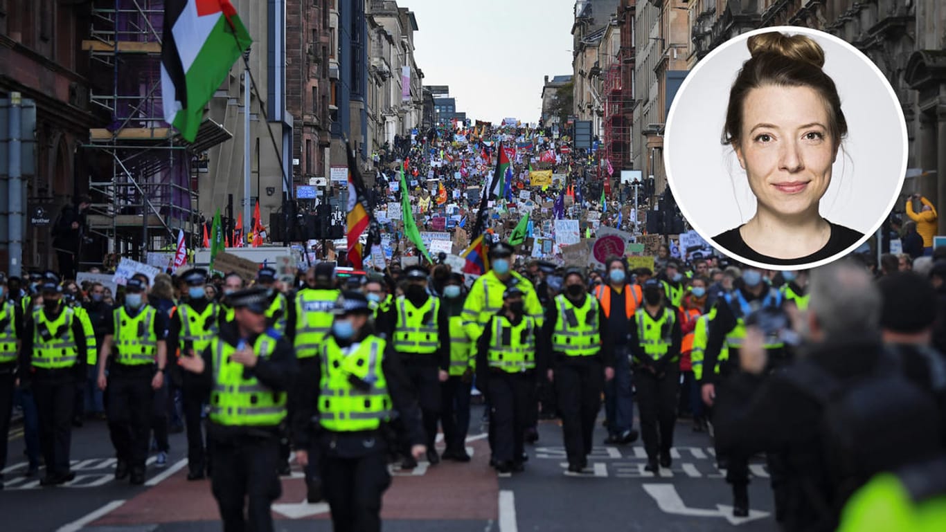 Demonstration in Glasgow: T-Online-Redakteurin Theresa Crysmann ist vor Ort.