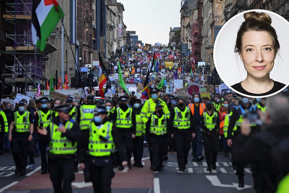 Demonstration in Glasgow: T-Online-Redakteurin Theresa Crysmann ist vor Ort.
