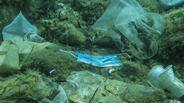 Plastikabfälle am Meeresgrund: Die Corona-Pandemie hat zu einer erhöhten Nachfrage nach Einwegplastik geführt.