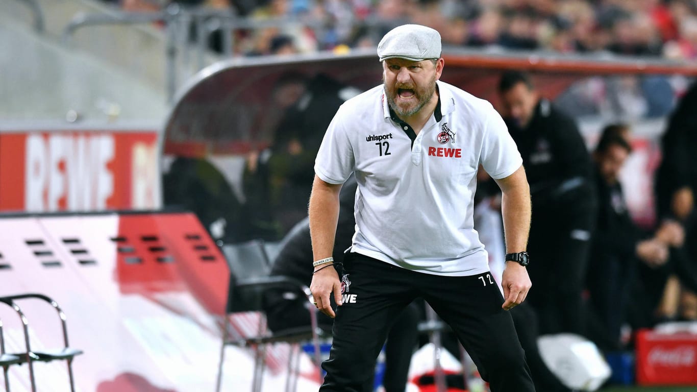 Trainer Steffen Baumgart vom 1. FC Köln beim Spiel gegen Union Berlin: Seine Mannschaft spielte 2:2 gegen die Köpenicker.