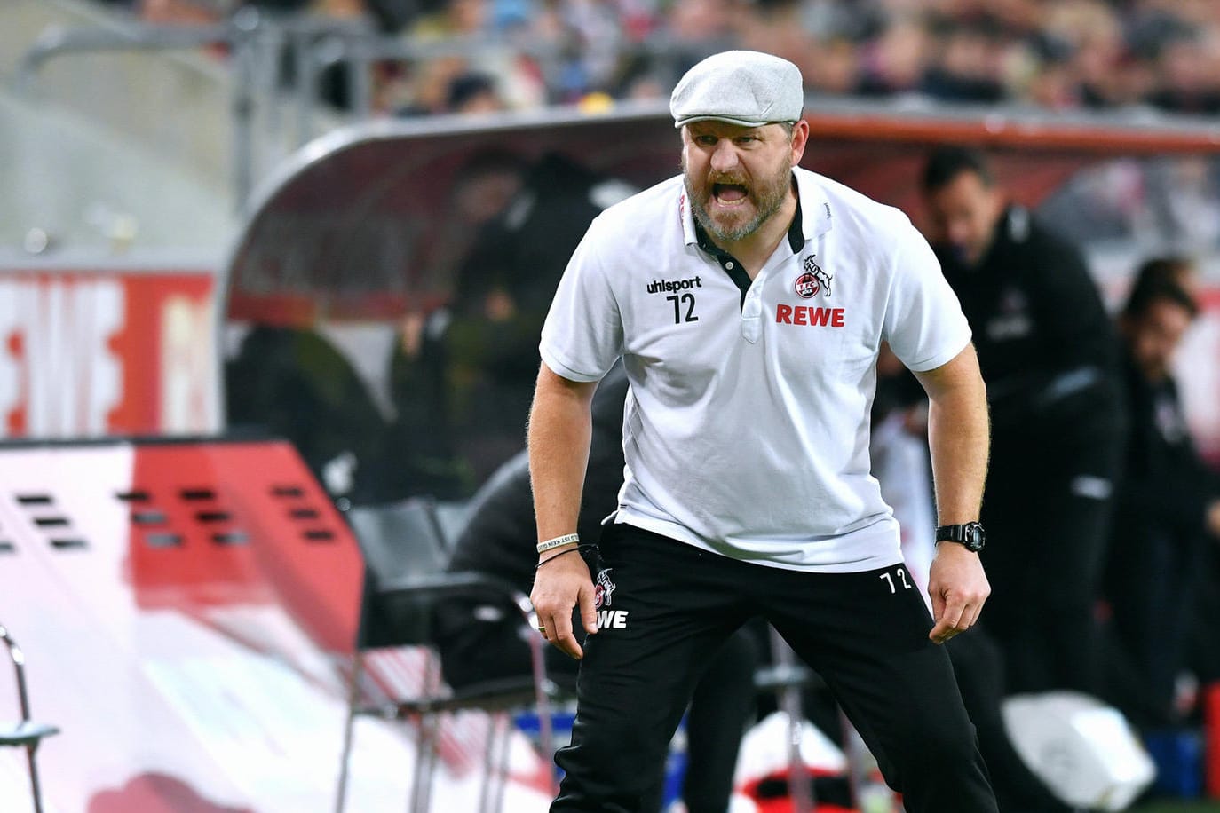 Trainer Steffen Baumgart vom 1. FC Köln beim Spiel gegen Union Berlin: Seine Mannschaft spielte 2:2 gegen die Köpenicker.