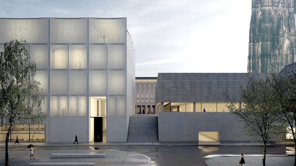 Auf 16.000 Quadratmetern sollen drei Institutionen zusammengefasst werden: das Kölnische Stadtmuseum, das neue Kurienhaus der Hohen Domkirche und das neue Studiengebäude des Römisch-Germanischen Museums.