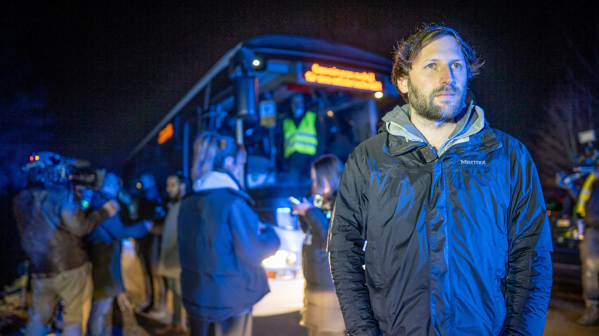 Der Aktivist Ruben Neugebauer an der Grenze zwischen Polen und Belarus: Er und seine Kollegen wurden nicht bis zur Grenze durchgelassen.