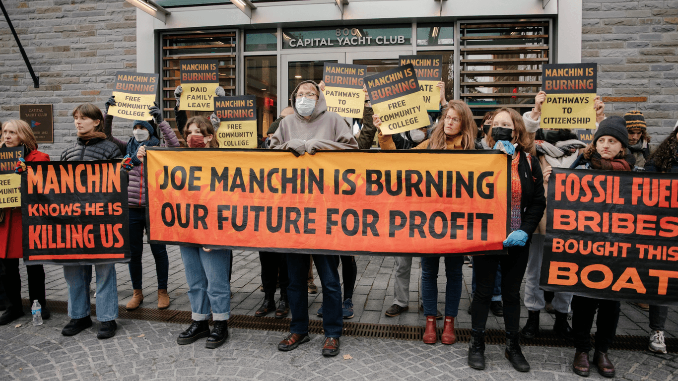 Protest gegen den US-Senator Joe Manchin
