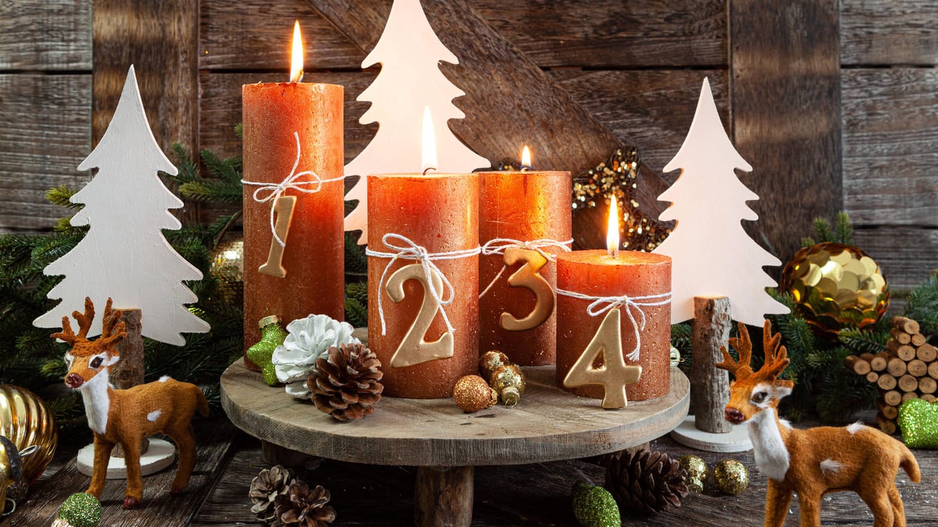 Vier Kerzen: Sie gehören für viele zur Adventszeit.