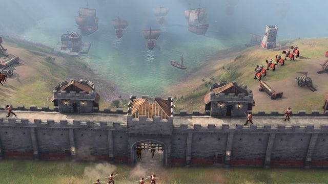 Dicke Schiffe, dicke Mauern und dicke Kanonen: "Age of Empires IV" macht Spielerinnen und Spieler zu Lenkern großer Reiche und ihrer Heere. Dicke Schiffe, dicke Mauern und dicke Kanonen: "Age of Empires IV" macht Spielerinnen und Spieler zu Lenkern großer Reiche und ihrer Heere.