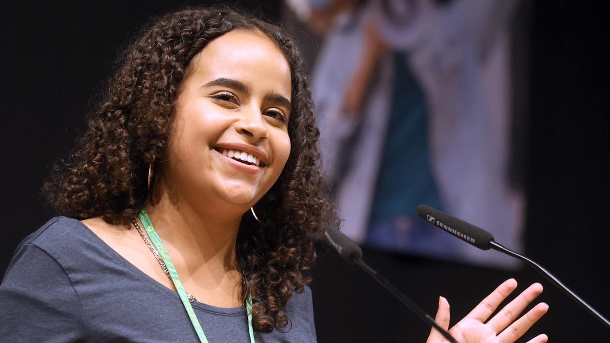 Sarah-Lee Heinrich beim Bundeskongress der Grünen Jugend (Archivbild): Die junge Politikerin hat sich für Rassismus-Äußerungen entschuldigt.