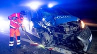 Unfall auf der A7 mit zwei Polizeiautos