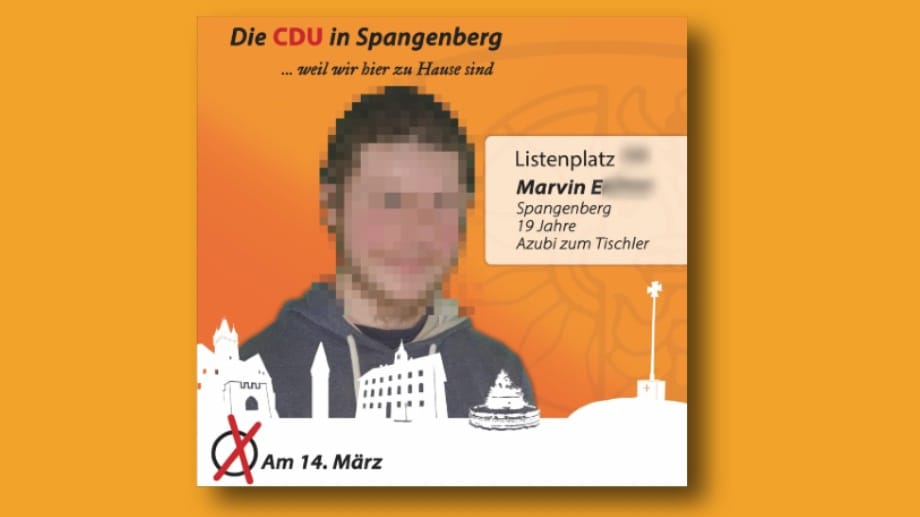 Marvin E.: Der inzwischen 20-jährige Terrorverdächtige kandidierte für die CDU im nordhessischen Spangenberg. Mitglied der Partei war er nicht.