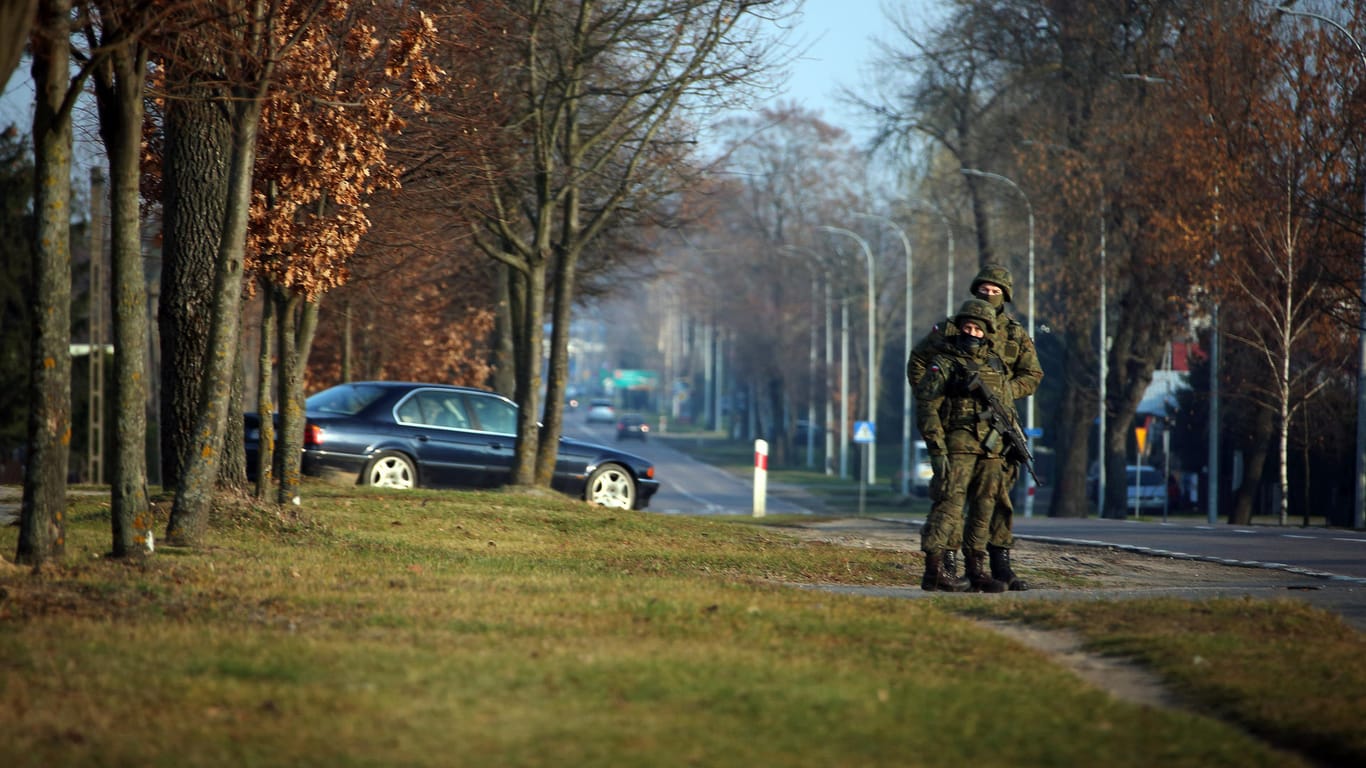 Polnisches Militär auf der Straße: Sie sind praktisch überall.