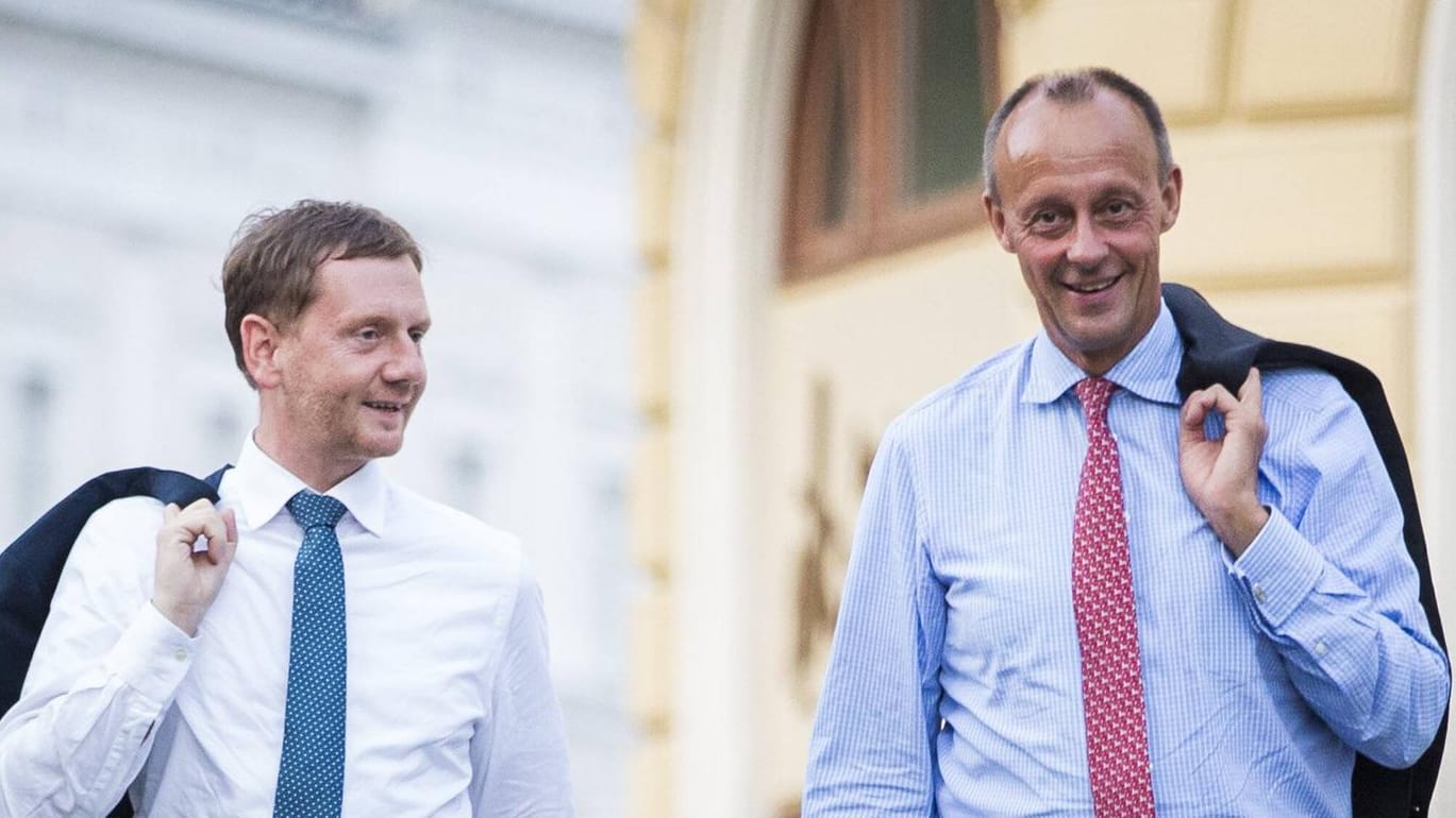 Michael Kretschmer und Friedrich Merz: Sachsens Ministerpräsident spricht sich für den Sauerländer als CDU-Vorsitzenden aus.